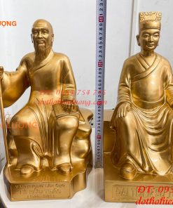 Tượng Lê Hữu Trác Và Thiền Sư Tuệ Tĩnh Bằng Đồng Đỏ Cao 42cm