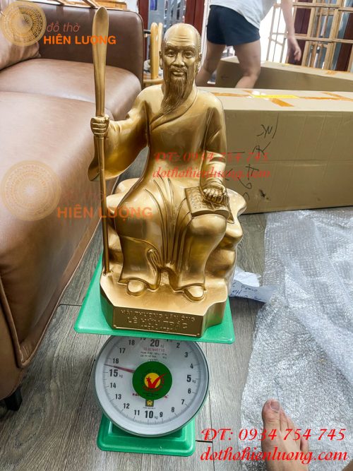Tượng Lê Hữu Trác Và Thiền Sư Tuệ Tĩnh Bằng Đồng Đỏ Cao 42cm