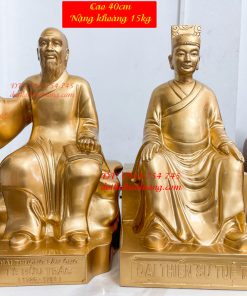 Tượng Lê Hữu Trác Và Thiền Sư Tuệ Tĩnh Bằng Đồng Đỏ Cao 42cm