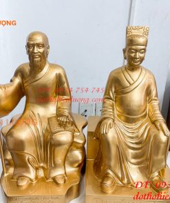 Tượng Lê Hữu Trác Và Thiền Sư Tuệ Tĩnh Bằng Đồng Đỏ Cao 42cm
