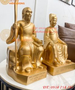 Tượng Lê Hữu Trác Và Thiền Sư Tuệ Tĩnh Bằng Đồng Đỏ Cao 42cm
