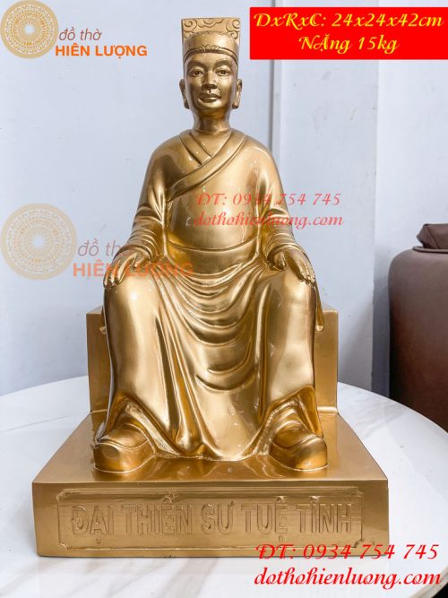 Tượng Đai Thiền Sư Tuệ Tĩnh Bằng Đồng Đỏ Cao 42cm