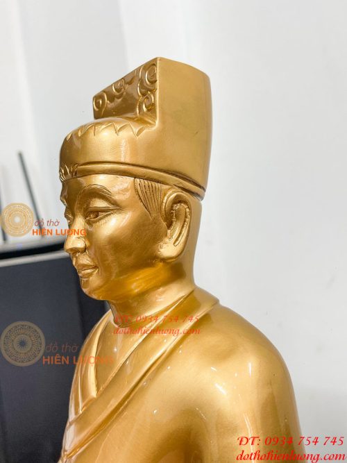 Tượng Đai Thiền Sư Tuệ Tĩnh Bằng Đồng Đỏ Cao 42cm
