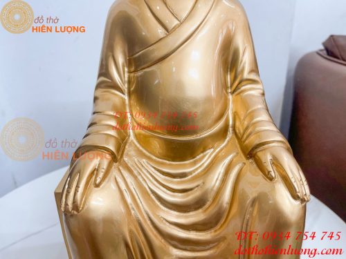 Tượng Đai Thiền Sư Tuệ Tĩnh Bằng Đồng Đỏ Cao 42cm