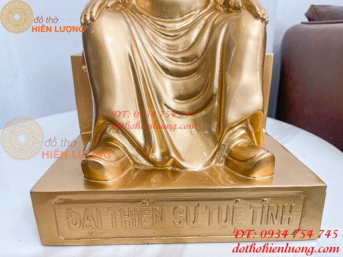 Tượng Đai Thiền Sư Tuệ Tĩnh Bằng Đồng Đỏ Cao 42cm