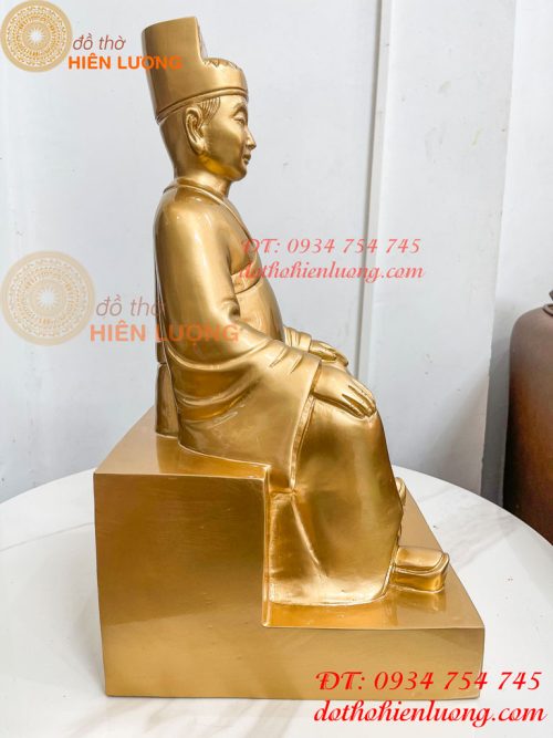 Tượng Đai Thiền Sư Tuệ Tĩnh Bằng Đồng Đỏ Cao 42cm