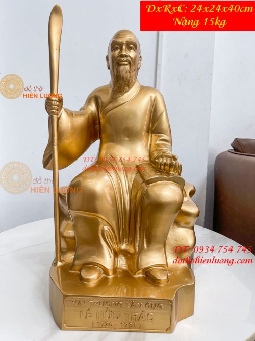 Tượng Lê Hữu Trác Bằng Đồng Cao 42cm