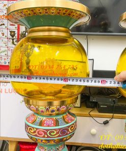 Đôi Đèn Bằng Đồng Pháp Lam Cao 95cm