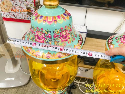 Đôi Đèn Bằng Đồng Pháp Lam Cao 95cm