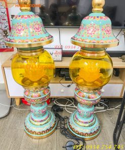 Đôi Đèn Bằng Đồng Pháp Lam Cao 95cm