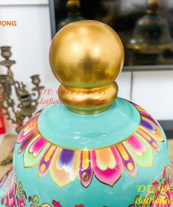 Đôi Đèn Bằng Đồng Pháp Lam Cao 95cm