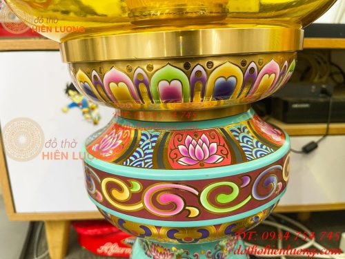 Đôi Đèn Bằng Đồng Pháp Lam Cao 95cm