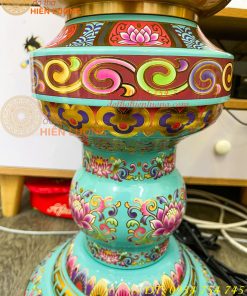 Đôi Đèn Bằng Đồng Pháp Lam Cao 95cm