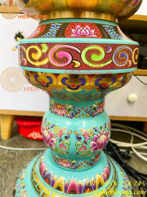 Đôi Đèn Bằng Đồng Pháp Lam Cao 95cm