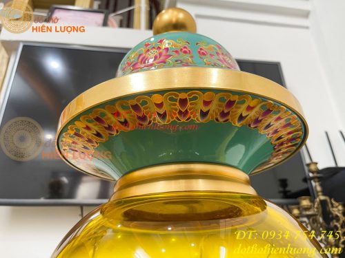 Đôi Đèn Bằng Đồng Pháp Lam Cao 95cm