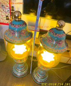 Đôi Đèn Bằng Đồng Pháp Lam Cao 95cm