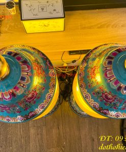 Đôi Đèn Bằng Đồng Pháp Lam Cao 95cm