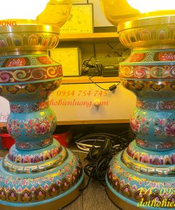 Đôi Đèn Bằng Đồng Pháp Lam Cao 95cm