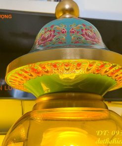 Đôi Đèn Bằng Đồng Pháp Lam Cao 95cm
