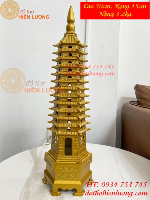 Tháp Văn Xương Cao 50cm 13 Tầng Bằng Đồng Phong Thủy