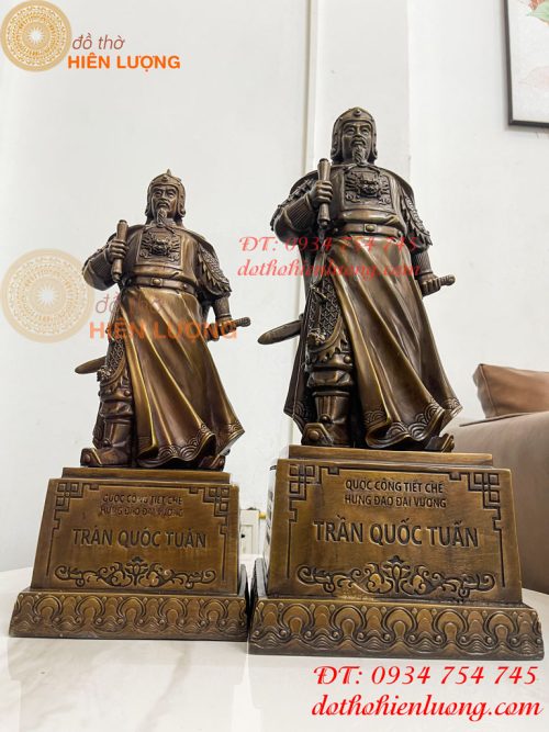 Tượng Trần Quốc Tuấn Mặc Áo Giáp Bằng Đồng Hun