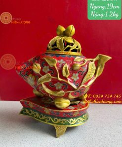 Lư Xông Trầm Bằng Đồng Pháp Lam