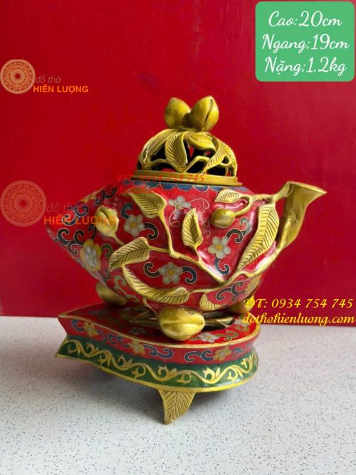 Lư Xông Trầm Bằng Đồng Pháp Lam