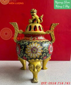 Lư Xông Trầm Bằng Đồng Pháp Lam