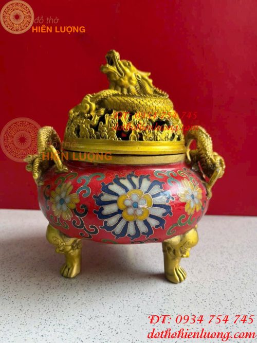 Lư Xông Trầm Bằng Đồng Pháp Lam
