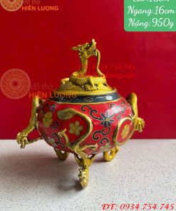 Lư Xông Trầm Bằng Đồng Pháp Lam