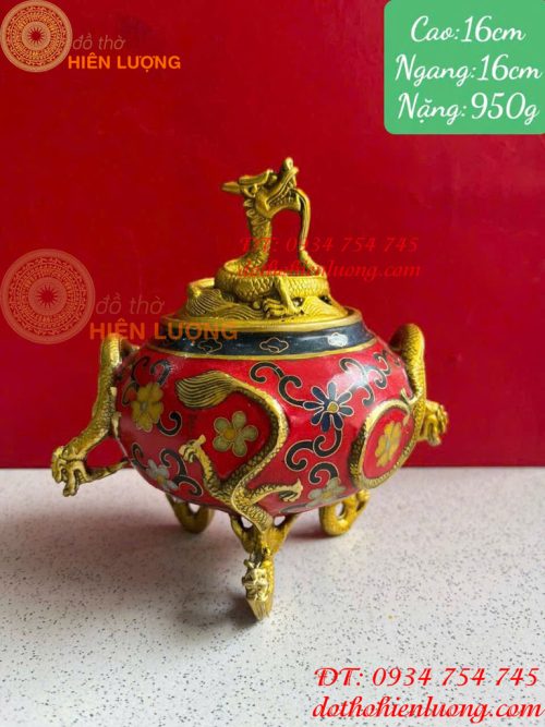 Lư Xông Trầm Bằng Đồng Pháp Lam