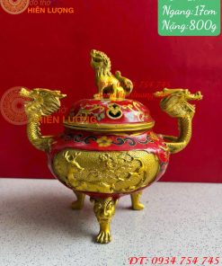 Lư Xông Trầm Bằng Đồng Pháp Lam