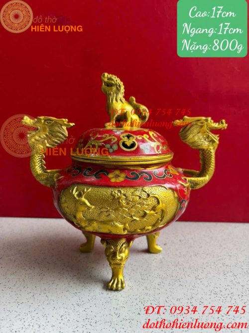 Lư Xông Trầm Bằng Đồng Pháp Lam