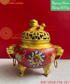 Lư Xông Trầm Bằng Đồng Pháp Lam