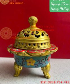 Lư Xông Trầm Bằng Đồng Pháp Lam