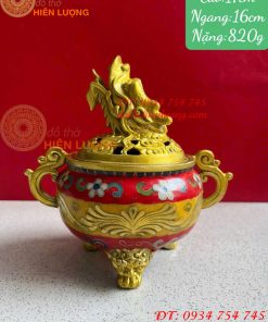 Lư Xông Trầm Bằng Đồng Pháp Lam