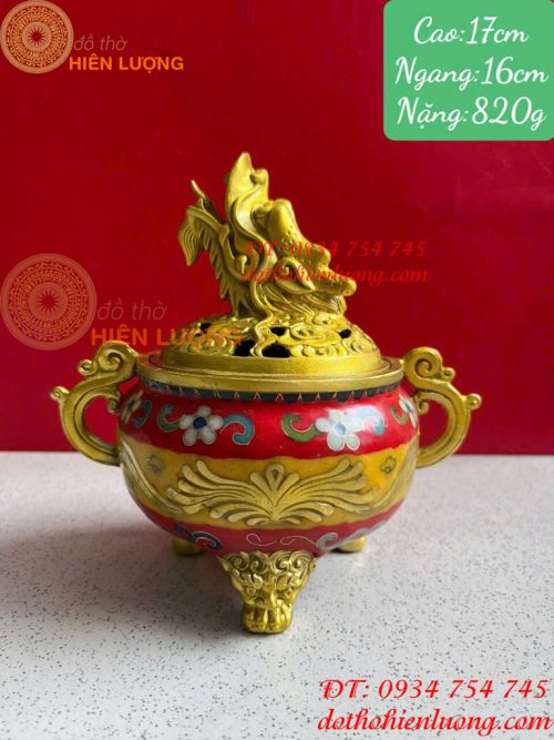 Lư Xông Trầm Bằng Đồng Pháp Lam