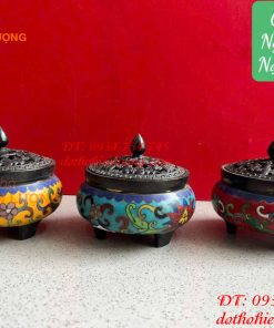 Lư Xông Trầm Bằng Đồng Pháp Lam