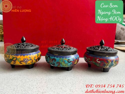 Lư Xông Trầm Bằng Đồng Pháp Lam