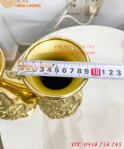 Đôi Lọ Hoa Cúc Dáng Củ Tỏi Bằng Đồng Thờ Cúng