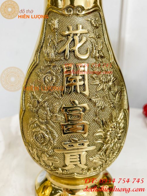 Đôi Lọ Hoa Cúc Dáng Củ Tỏi Bằng Đồng Thờ Cúng