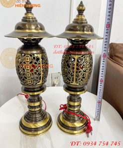 Đôi Đèn Đồng Quả Dứa Cao 45cm Màu Highligt