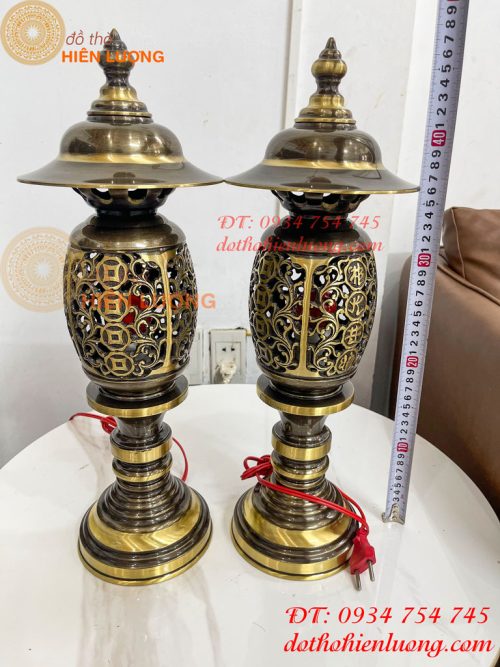 Đôi Đèn Đồng Quả Dứa Cao 45cm Màu Highligt