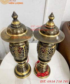 Đôi Đèn Đồng Quả Dứa Cao 45cm Màu Highligt