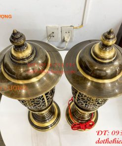 Đôi Đèn Đồng Quả Dứa Cao 45cm Màu Highligt