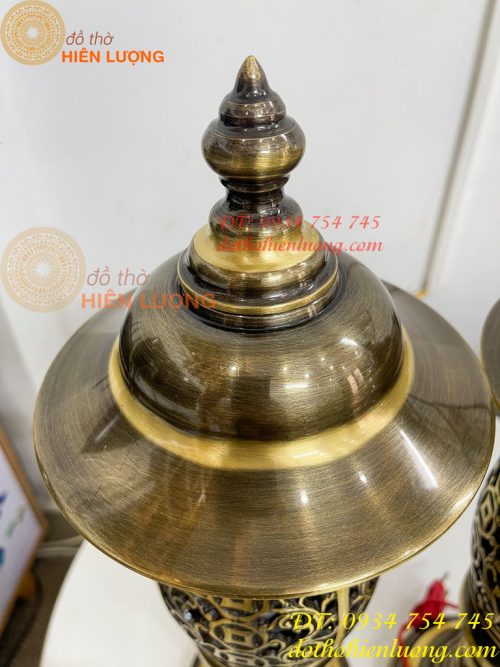 Đôi Đèn Đồng Quả Dứa Cao 45cm Màu Highligt
