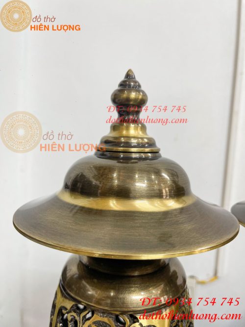 Đôi Đèn Đồng Quả Dứa Cao 45cm Màu Highligt