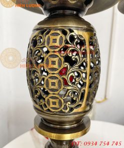 Đôi Đèn Đồng Quả Dứa Cao 45cm Màu Highligt