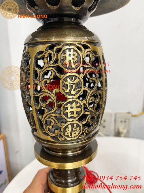 Đôi Đèn Đồng Quả Dứa Cao 45cm Màu Highligt