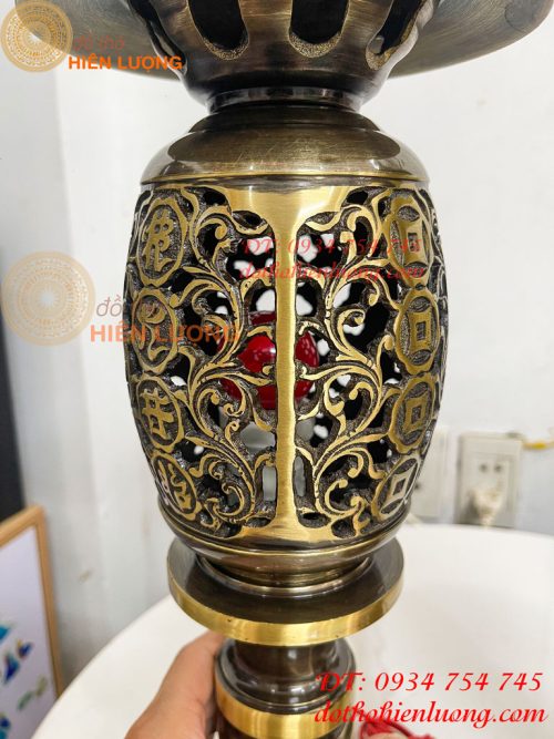 Đôi Đèn Đồng Quả Dứa Cao 45cm Màu Highligt